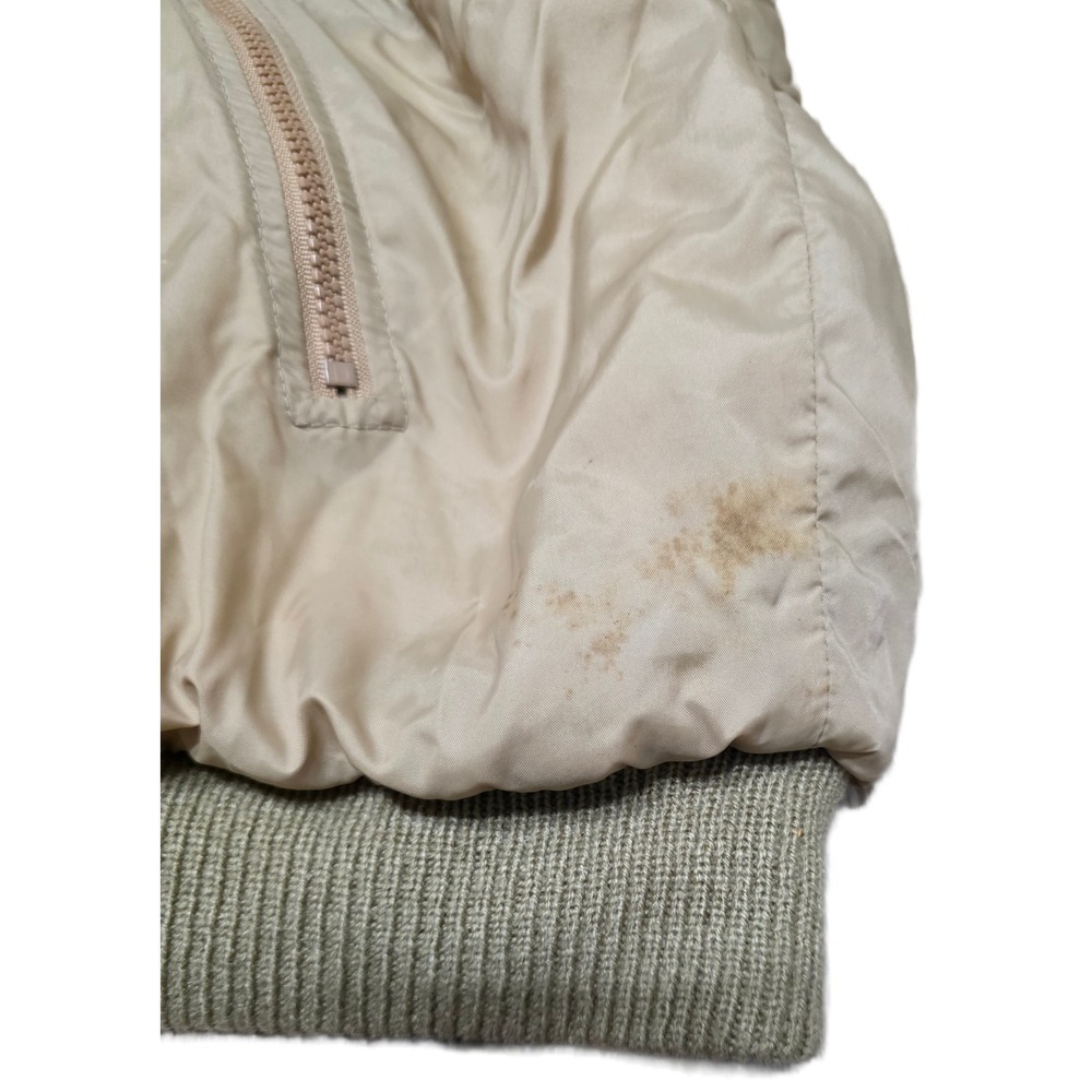 Lacoste (Vtg.) Mens Bomber Jacket, Full Zip, Beige, reversible - Picture 5 of 8